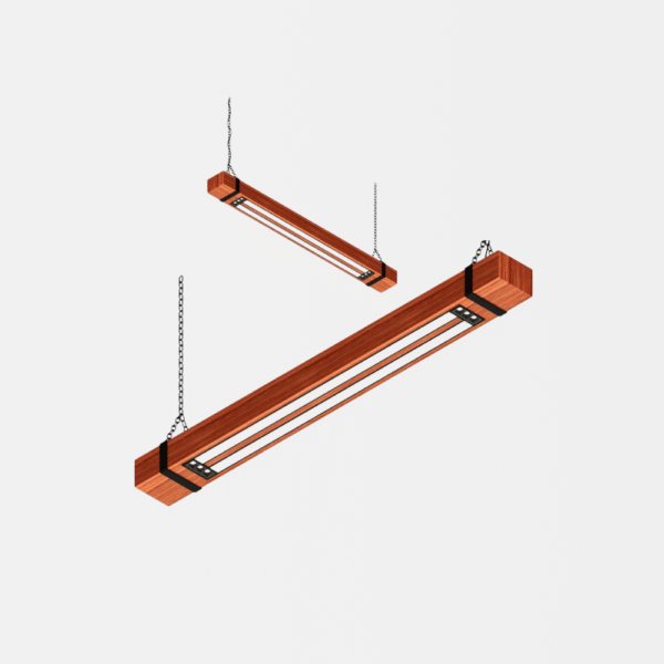 Pendente Led Pólux 48w 4800lm Bivolt Madeira Maciça