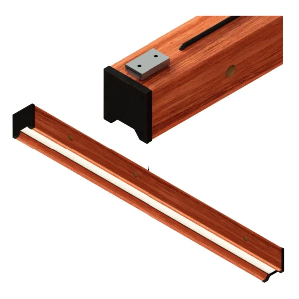 Luminária Led Rubi 36w 4000lm Bivolt Madeira Maciça