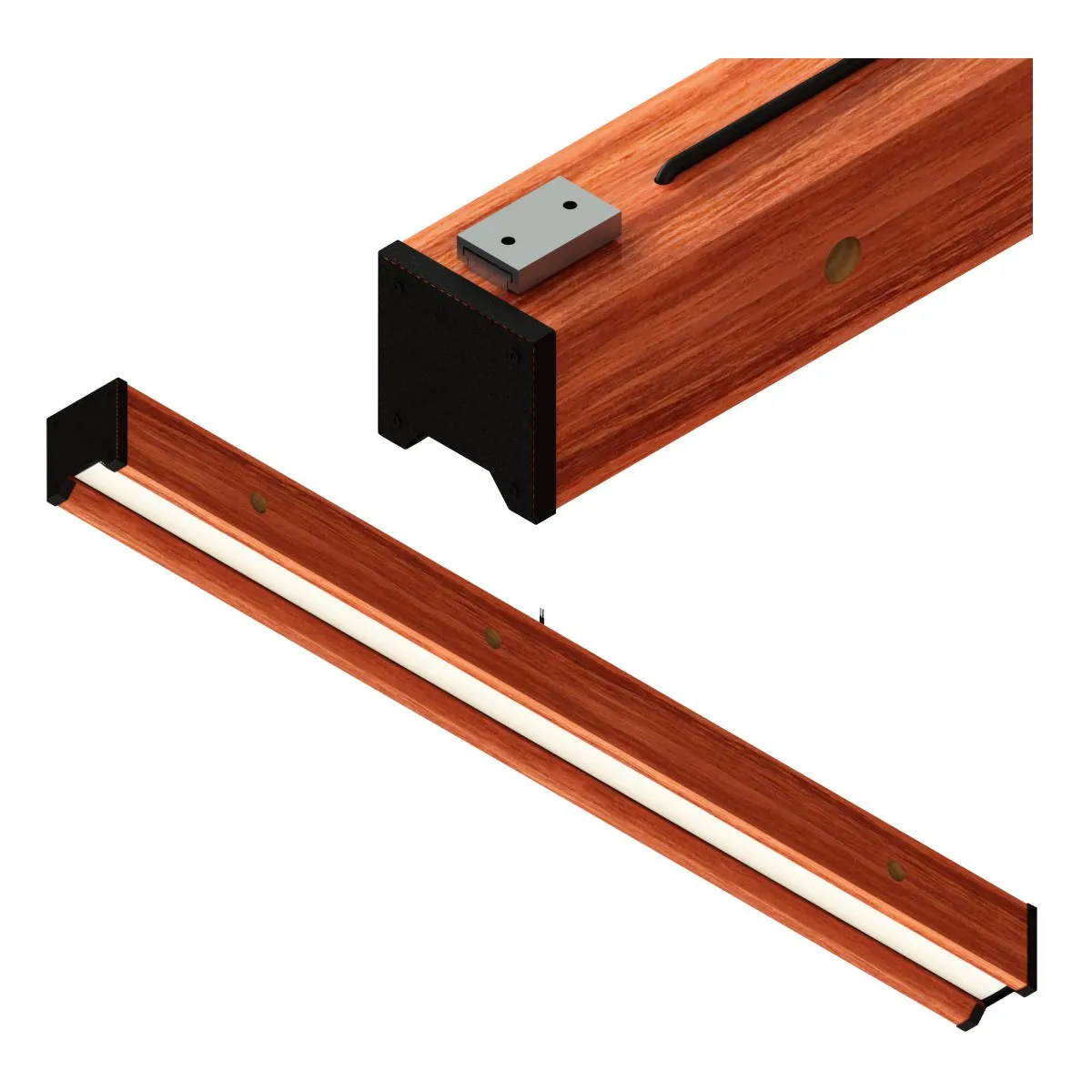Luminária Led Rubi 36w 4000lm Bivolt Madeira Maciça
