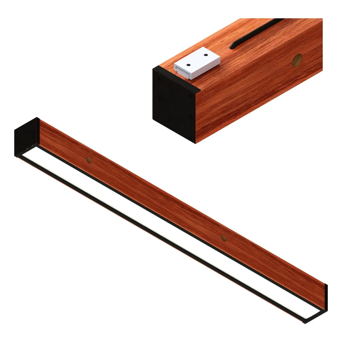 Luminária Led Safira 36w 4000lm Bivolt Madeira Maciça