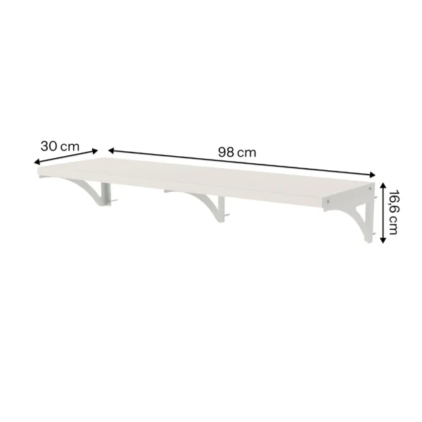 Prateleira Andorra Aço Com Pintura Eletrostática Cor Branca 980x300mm - Imagem 6
