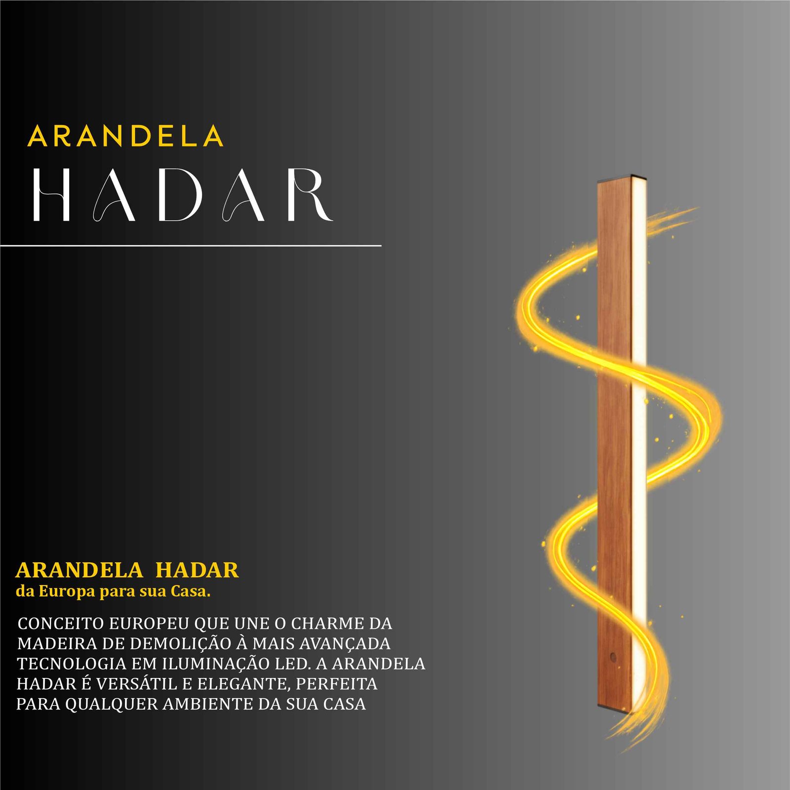 Arandela Hadar 18w Um Foco de Madeira Maciça Rústica de Demolição