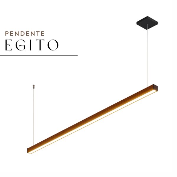 Pendente Led Egito 18w 2000lm Bivolt Madeira Maciça
