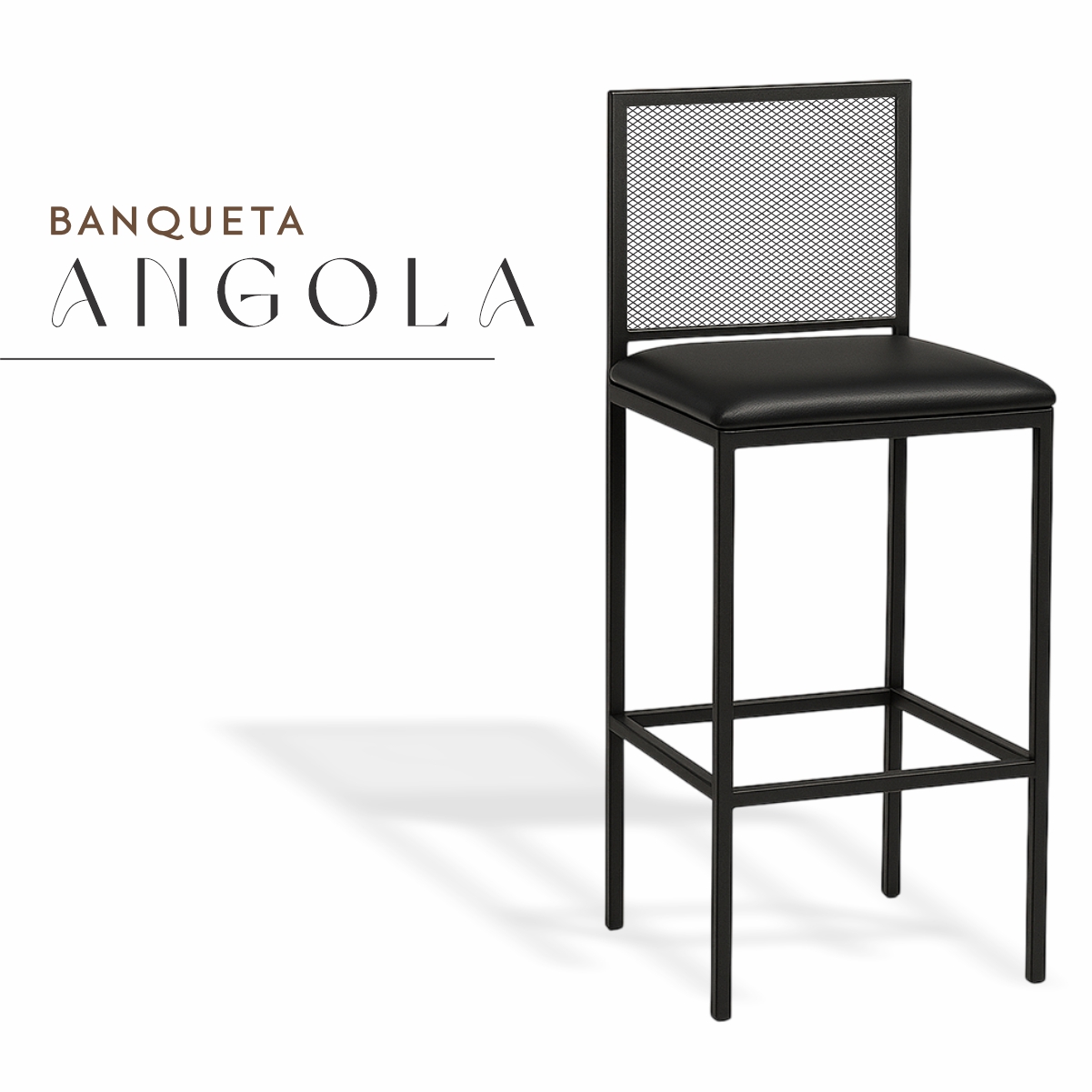 Banqueta Angola Preto Corino Preto