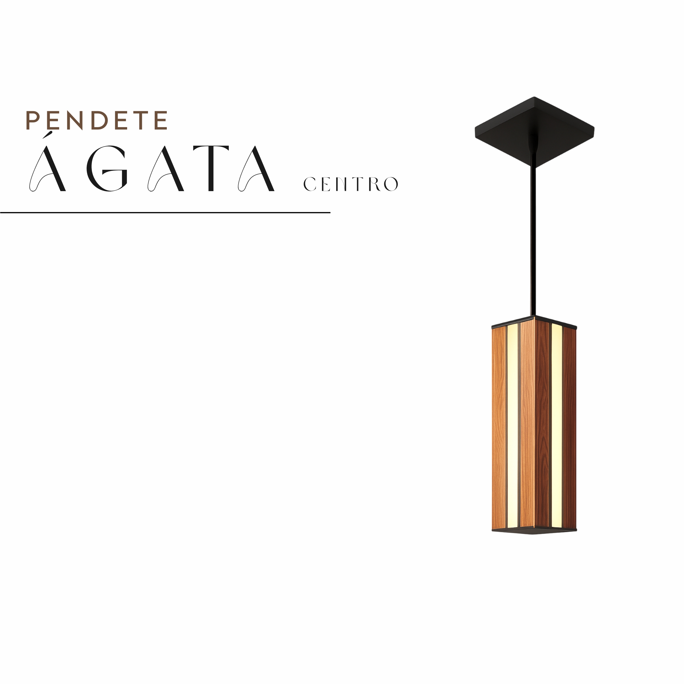 Pendente Led Ágata Centro 18w 2000lm Bivolt de Madeira Maciça Rústica de Demolição