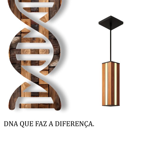 Pendente Led Ágata Centro 18w 2000lm Bivolt de Madeira Maciça Rústica de Demolição - Imagem 5