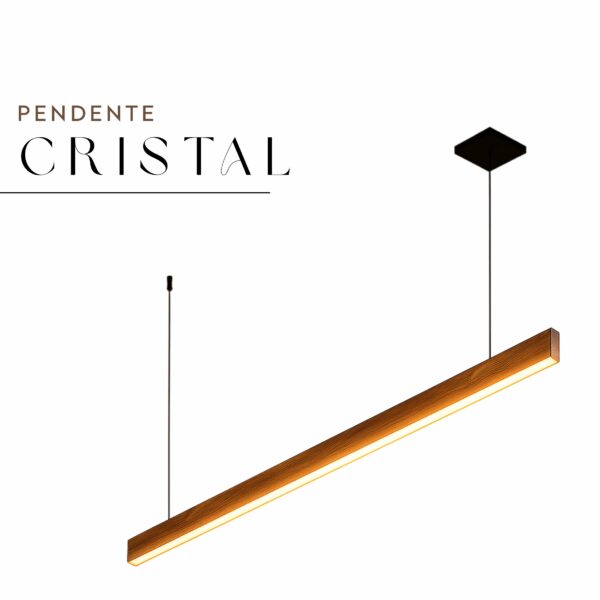 Pendente Led Cristal 28w 2800lm Bivolt de Madeira Maciça Rústica de Demolição