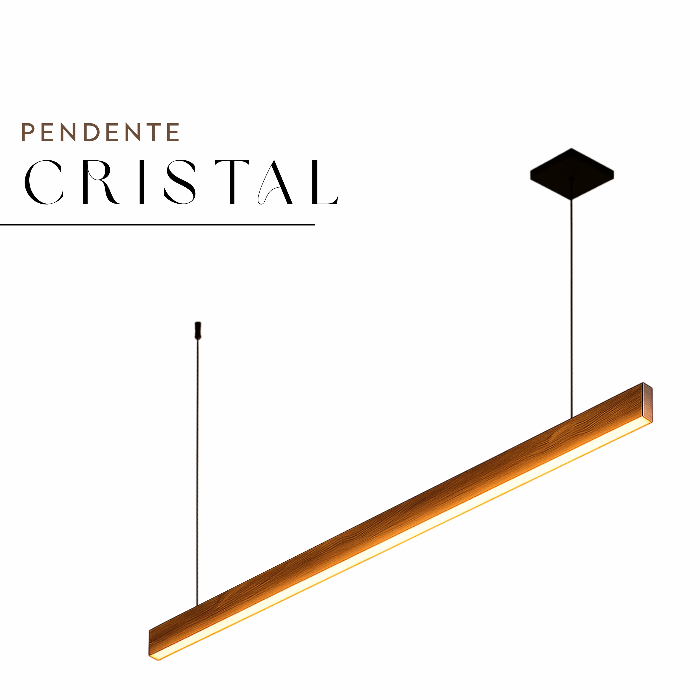 Pendente Led Cristal 28w 2800lm Bivolt de Madeira Maciça Rústica de Demolição