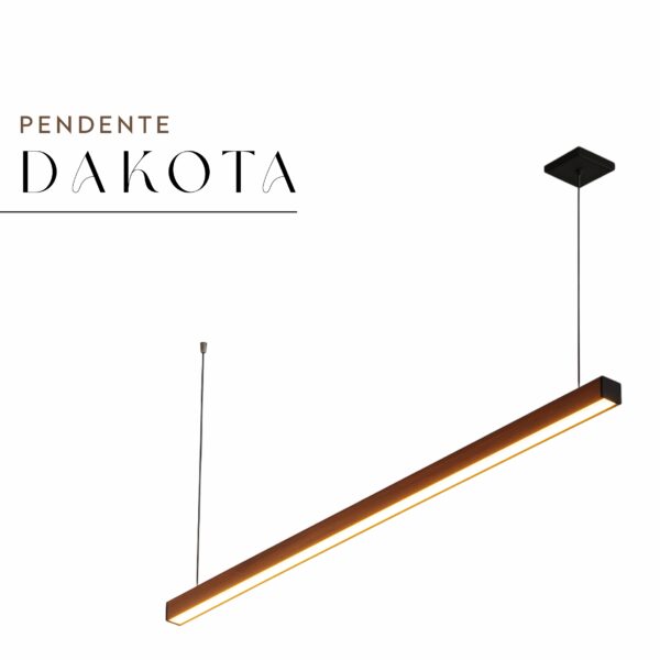 Pendente Led Dakota 36w 4000lm Bivolt de Madeira Maciça Rústica de Demolição