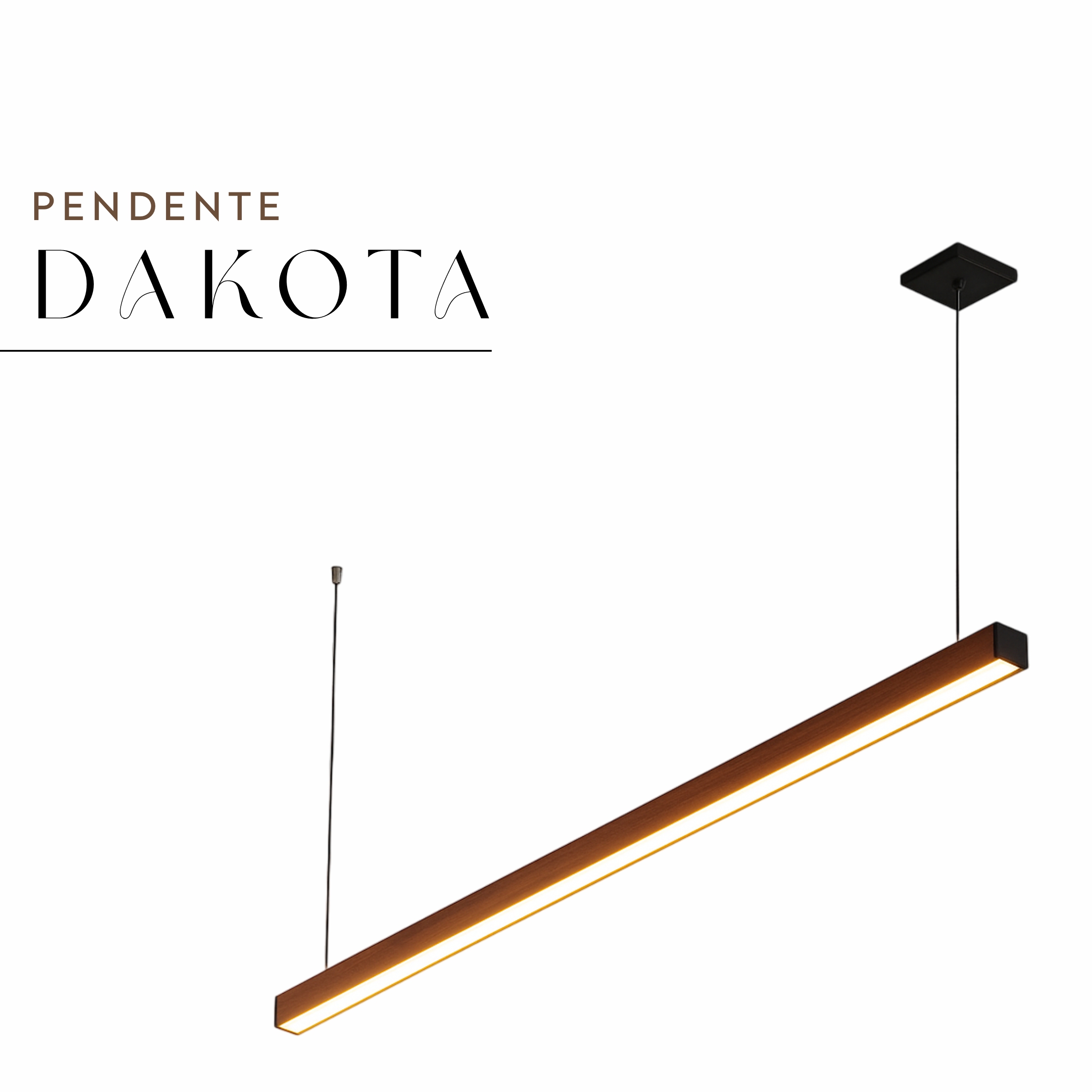 Pendente Led Dakota 36w 4000lm Bivolt de Madeira Maciça Rústica de Demolição