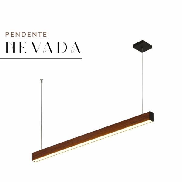 Pendente Led Nevada 36w 4000lm Bivolt de Madeira Maciça Rústica de Demolição