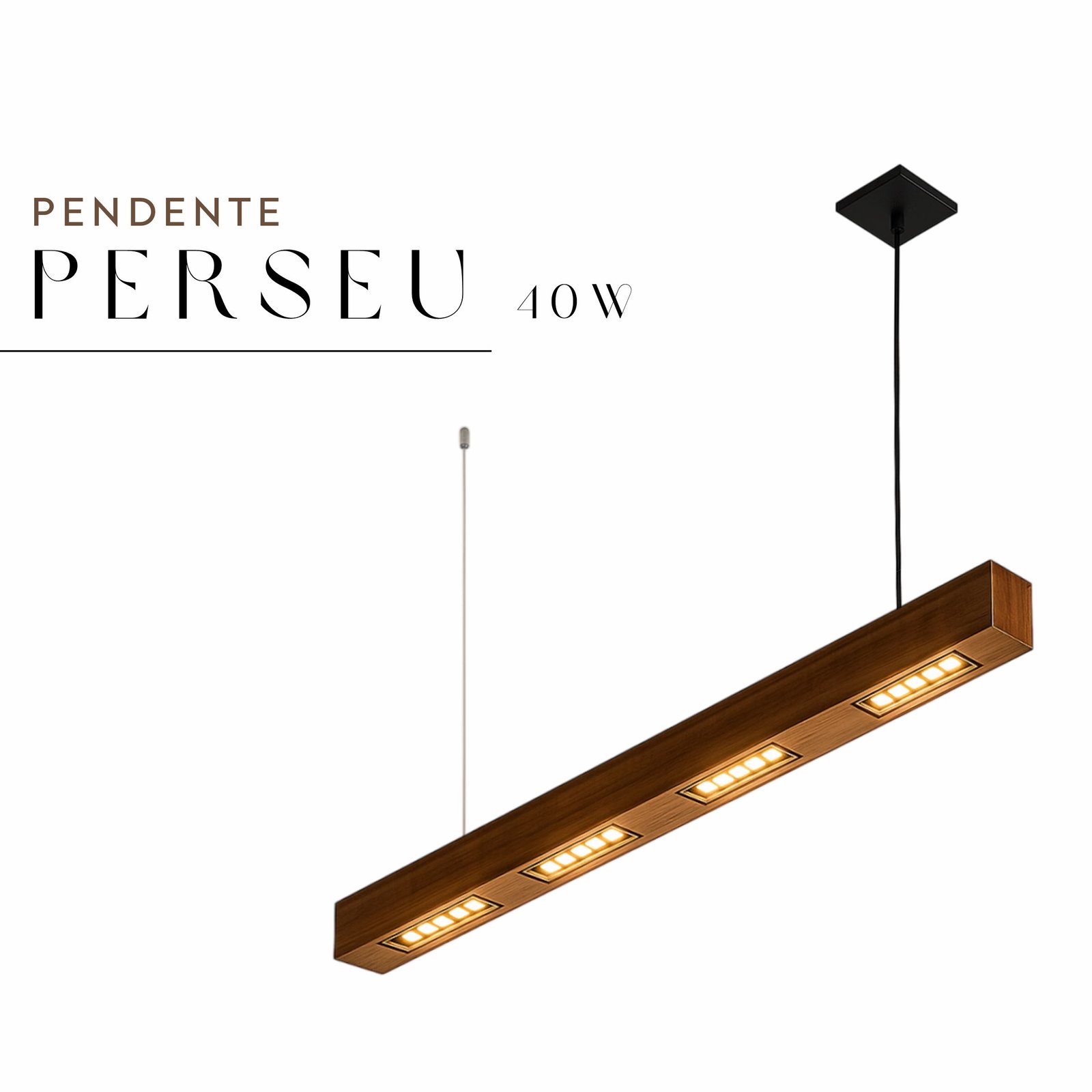 Pendente Perseu 40w Bivolt de Madeira Maciça Rústica de Demolição