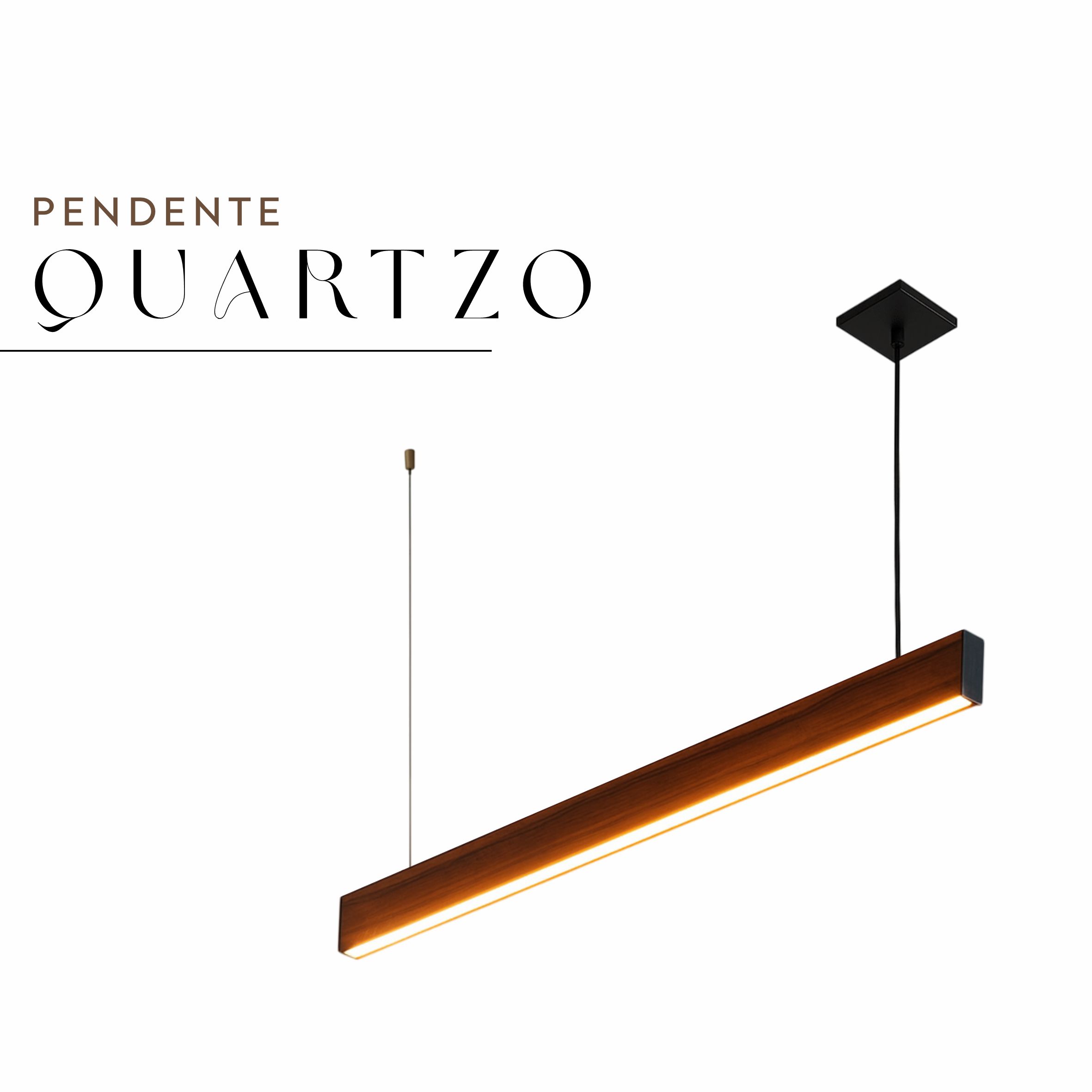 Pendente Led Quartzo 18w 2000lm Bivolt de Madeira Maciça Rústica de Demolição