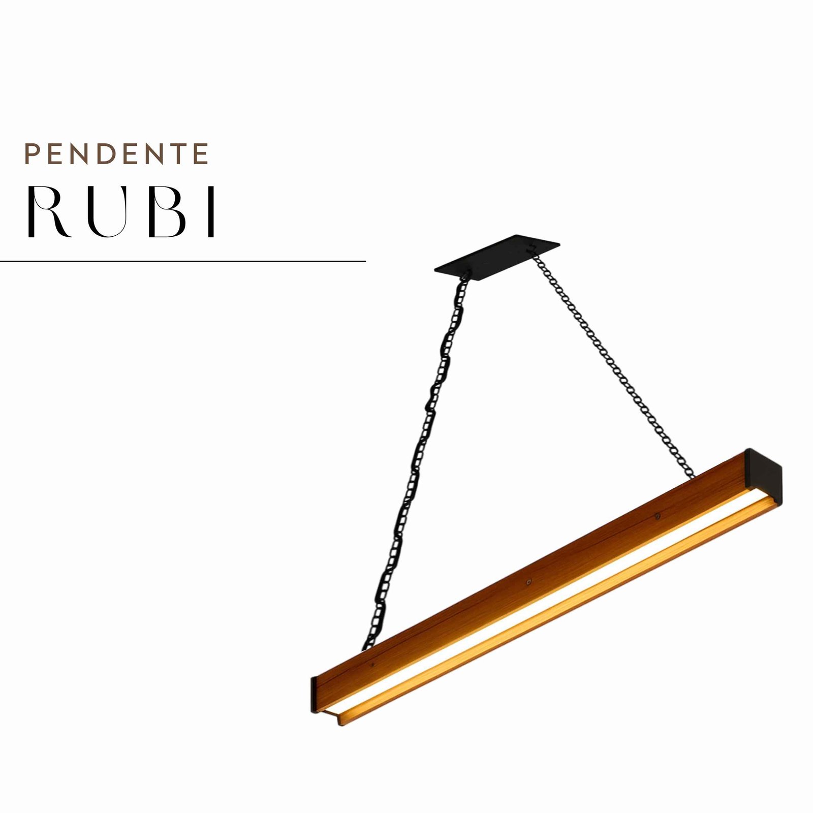 Pendente Led Rubi 36w 4000lm Bivolt de Madeira Maciça Rústica de Demolição