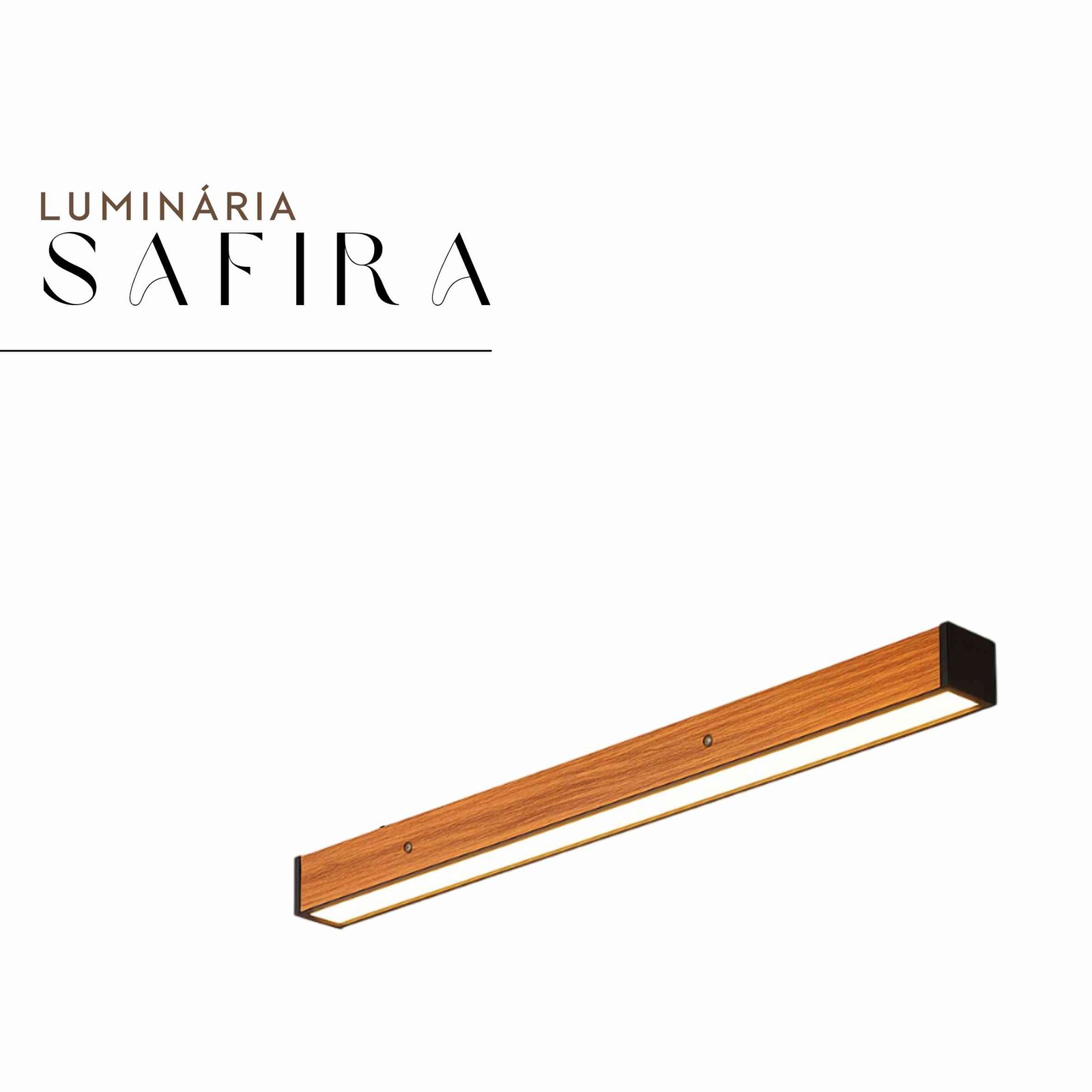 Luminária Led Safira 36w 4000lm Bivolt de Madeira Maciça Rústica de Demolição