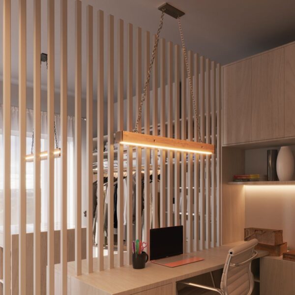 Pendente Led Safira 36w 4000lm Bivolt de Madeira Maciça Rústica de Demolição - Imagem 6