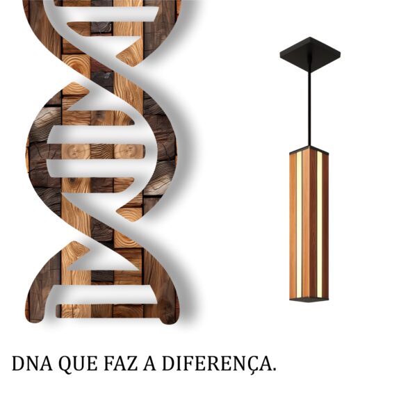 Pendente Led Esmeralda Centro 36w 4000lm Bivolt de Madeira Maciça Rústica de Demolição - Imagem 5