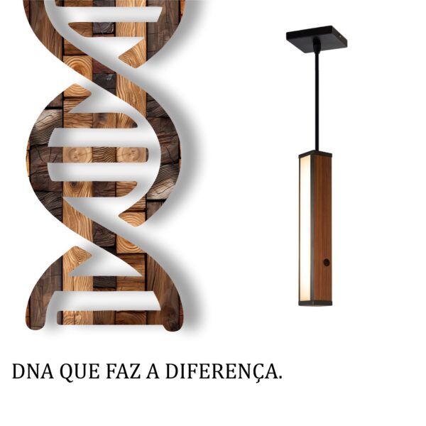 Pendente Led Havaí Cabo PP 36w 4000lm Bivolt de Madeira Maciça Rústica de Demolição - Imagem 5