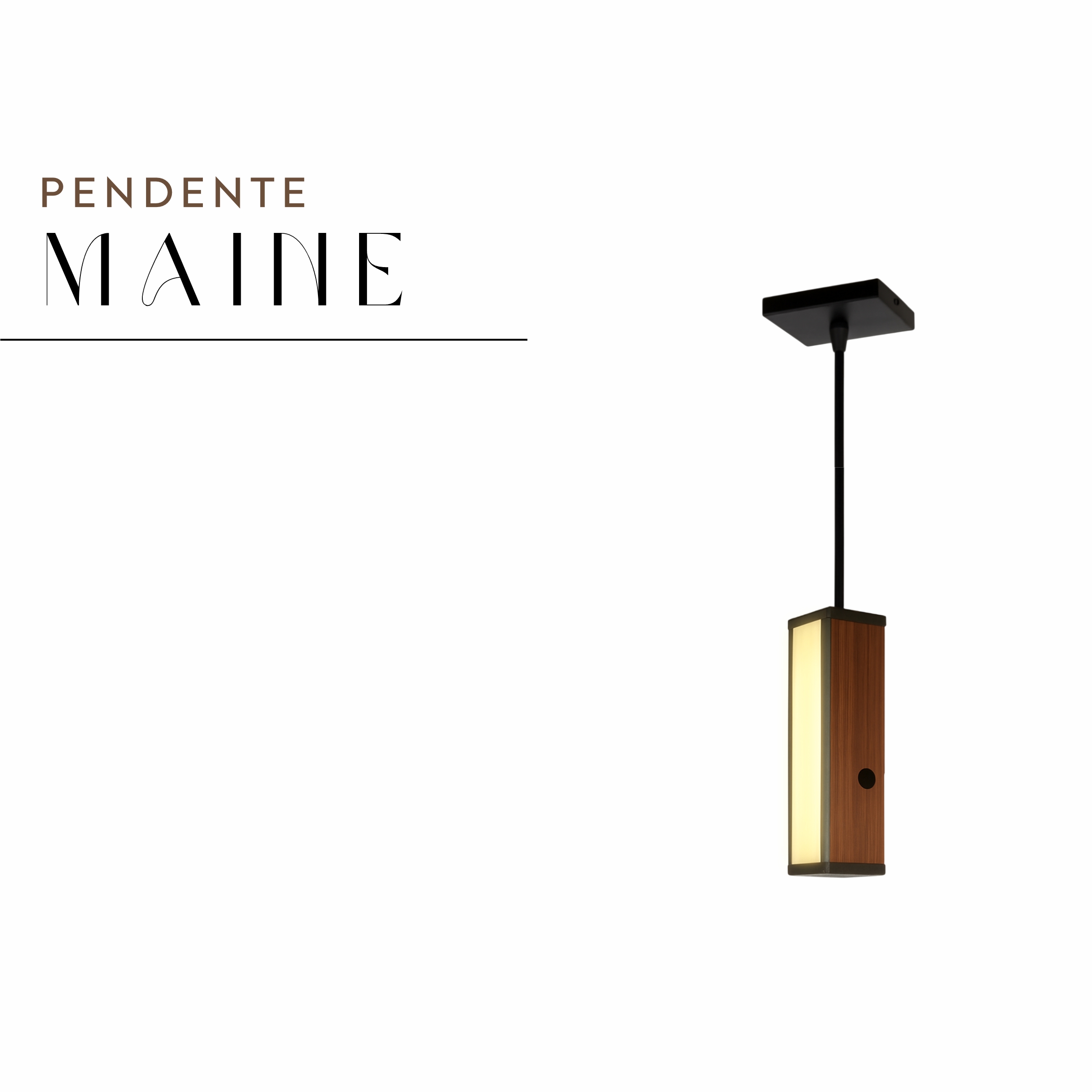 Pendente Led Maine 18w 2000lm Bivolt de Madeira Maciça Rústica de Demolição