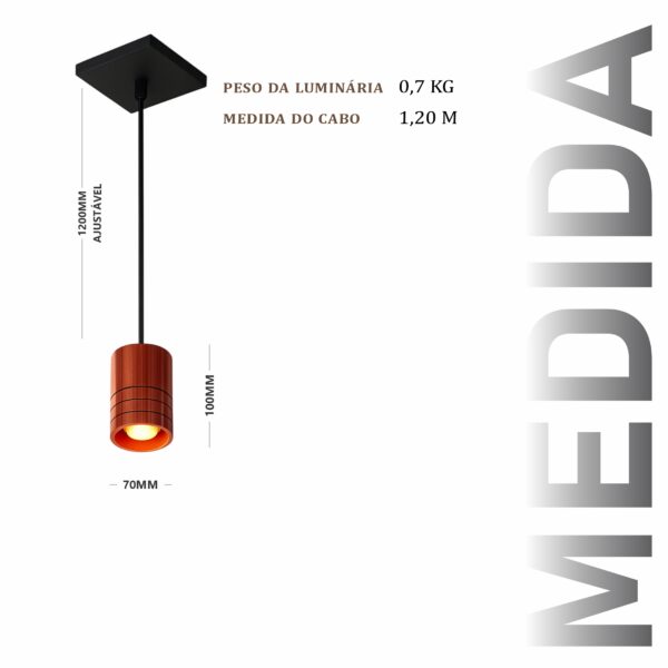 Pendente Roma Cabo PP - Imagem 3