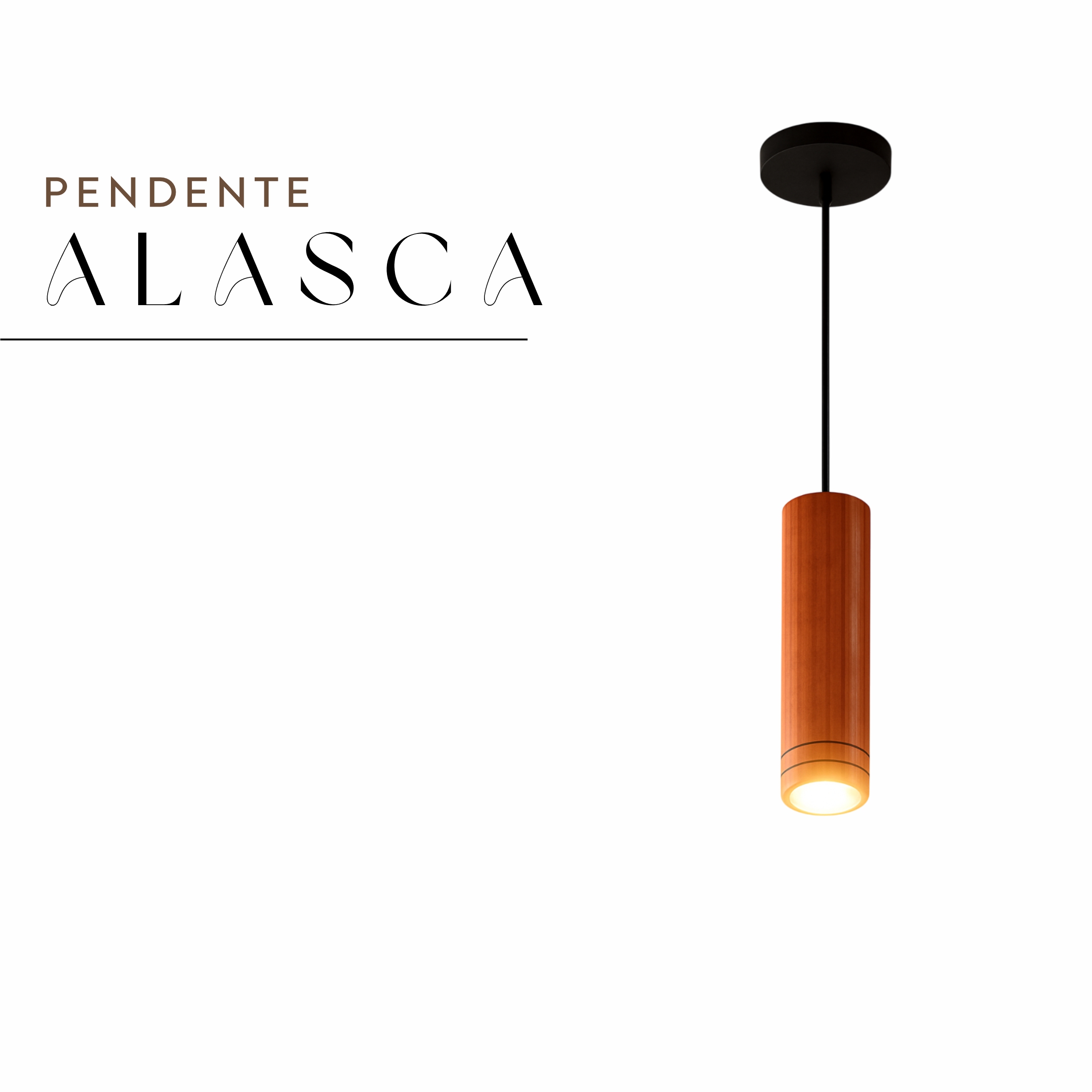 Pendente Led Alasca Spot 7w Bivolt Madeira Maciça