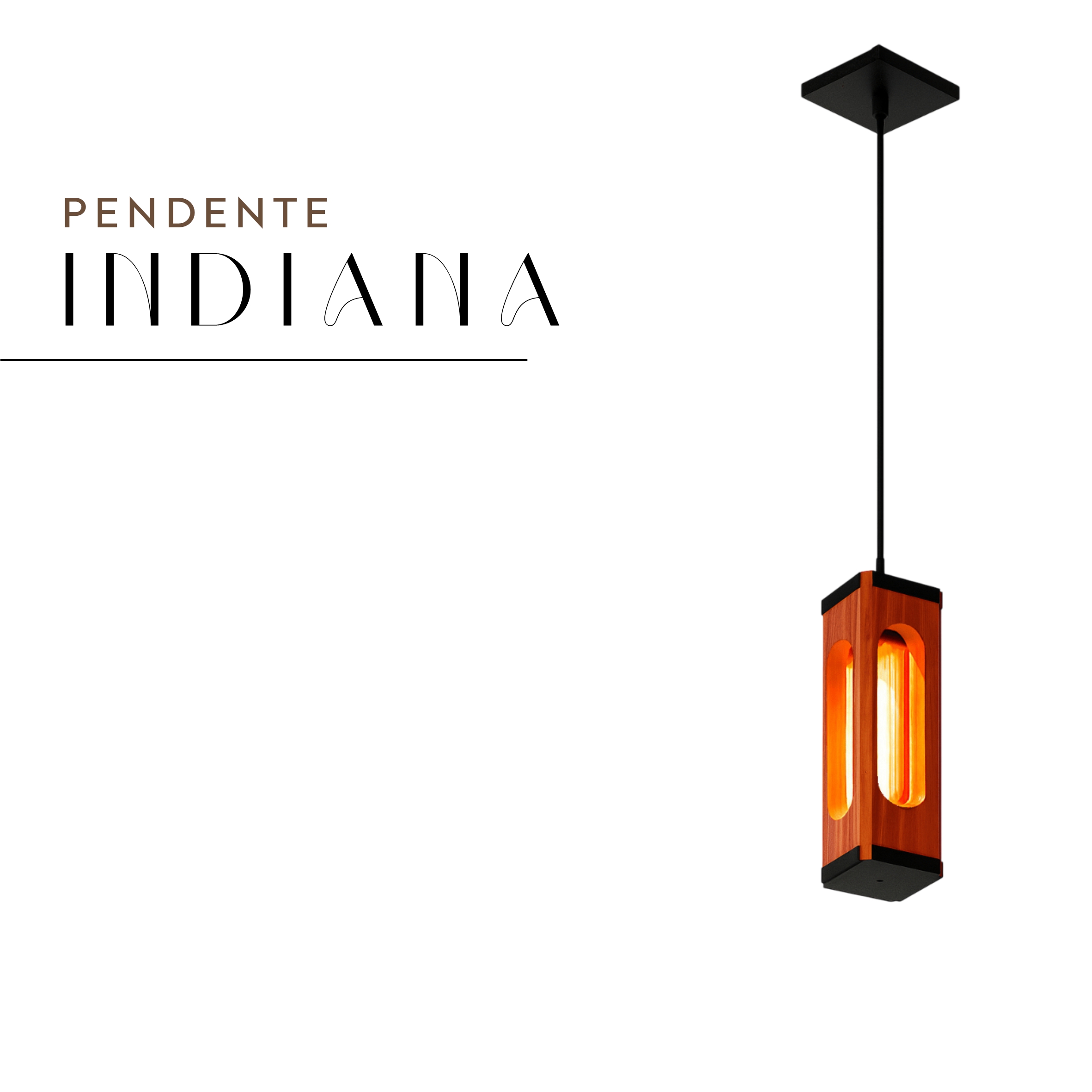 Pendente Indiana Cabo PP Lâmpada T30 4w