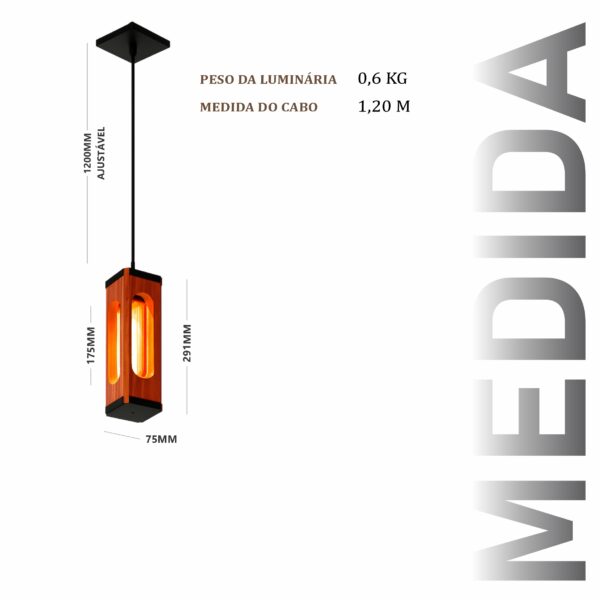 Pendente Indiana Cabo PP Lâmpada T30 4w - Imagem 3