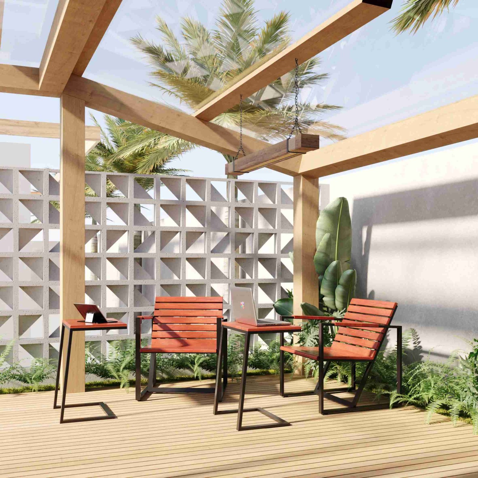 Mesa Auxiliar Jordânia de Aço com Madeira Maciça Rústica de Demolição