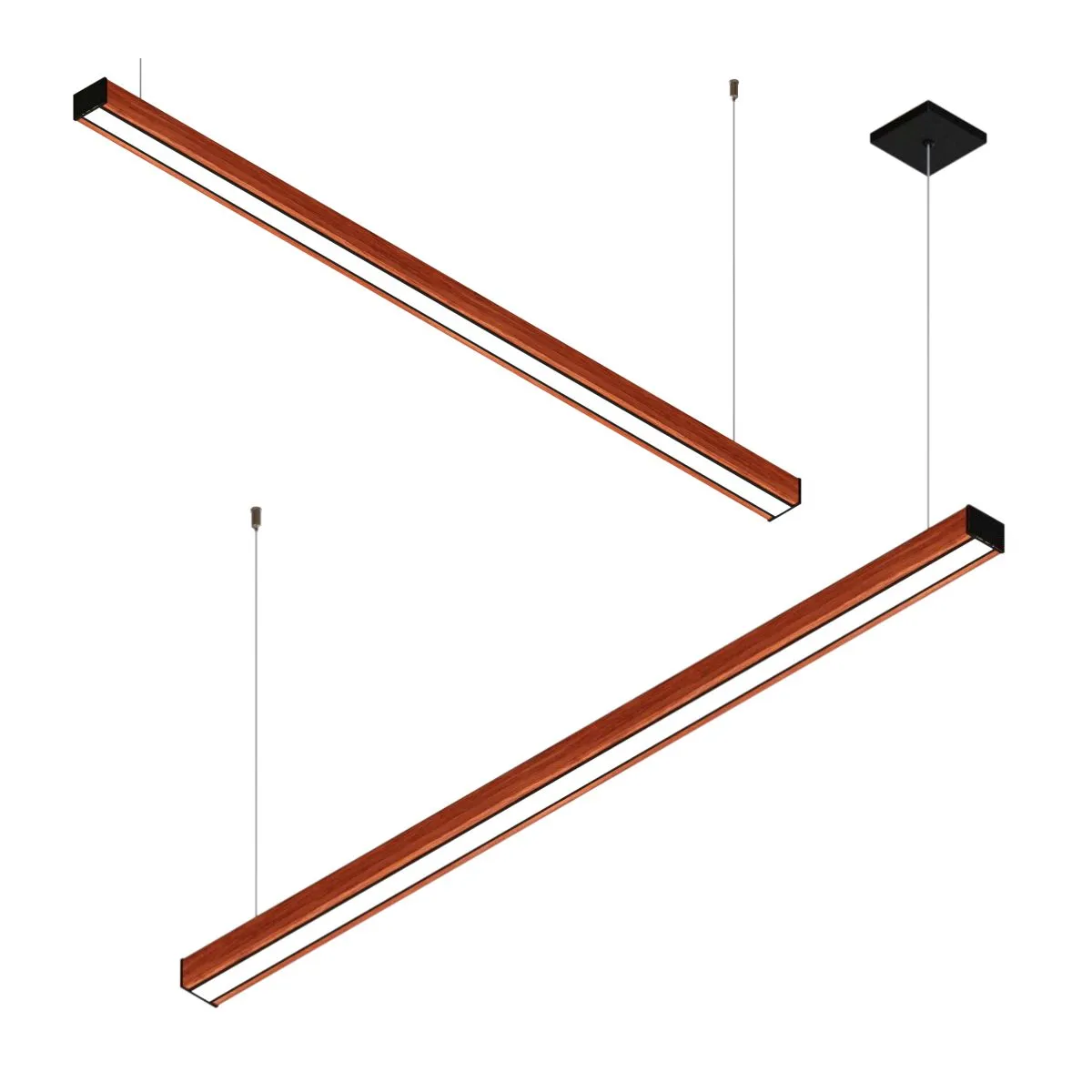 Pendente Led Dakota 36w 4000lm Bivolt Madeira Maciça