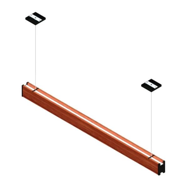Pendente Led Montana Dois Perfis 72w 8000lm Bivolt Madeira Maciça - Imagem 4