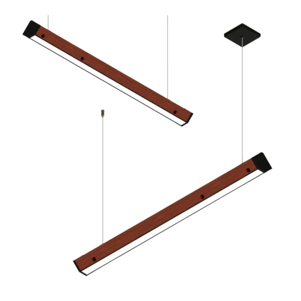 Pendente Led Oregon 36w 4000lm Bivolt Madeira Maciça - Imagem 2