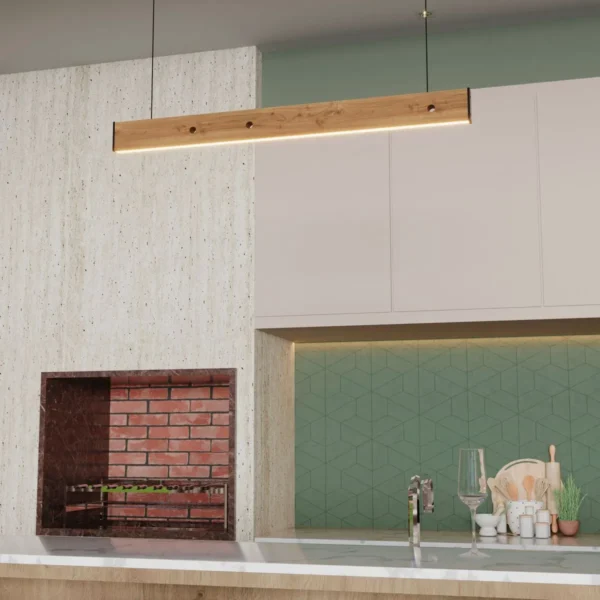 Pendente Led Quartzo 18w 2000lm Bivolt Madeira Maciça - Imagem 11
