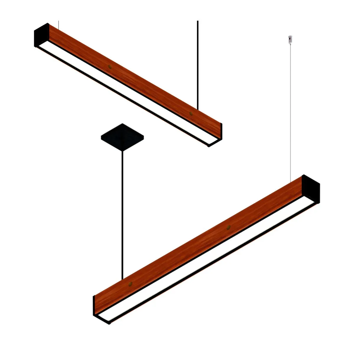 Pendente Led Safira 36w 4000lm Bivolt Madeira Maciça