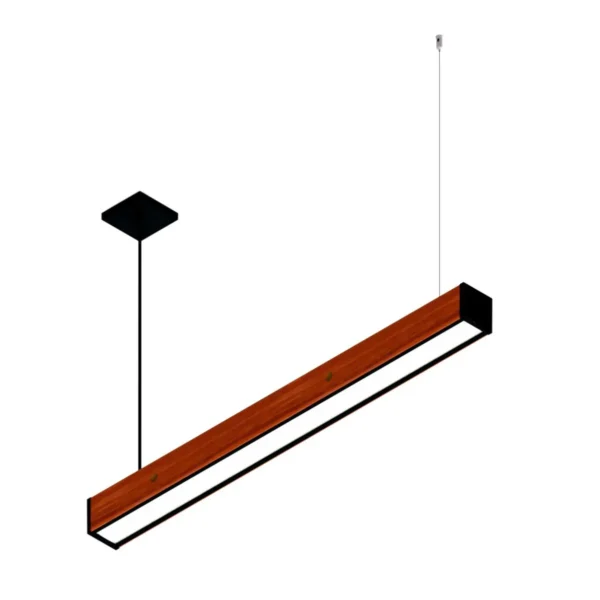 Pendente Led Safira 36w 4000lm Bivolt Madeira Maciça - Imagem 4