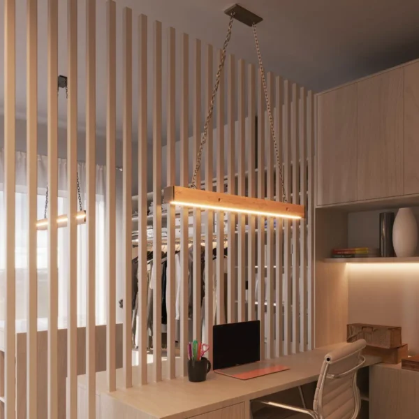 Pendente Led Safira 36w 4000lm Bivolt Madeira Maciça - Imagem 12
