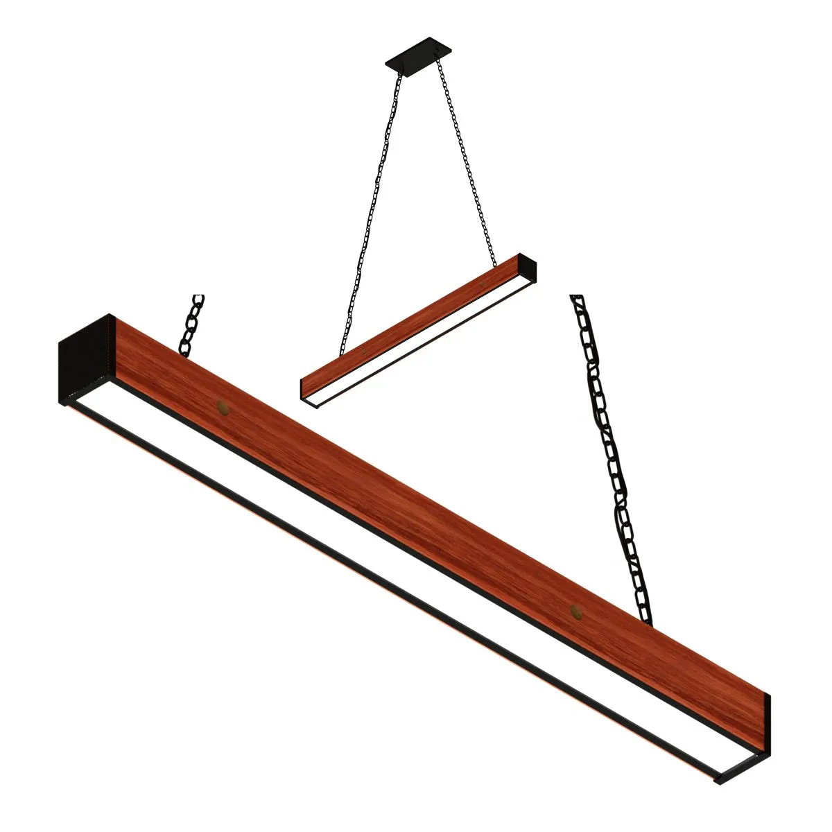 Pendente Led Safira 36w 4000lm Bivolt Madeira Maciça