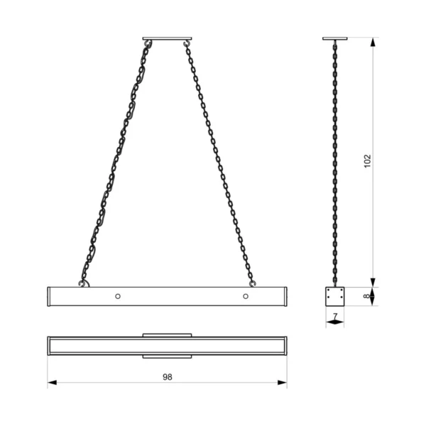 Pendente Led Safira 36w 4000lm Bivolt Madeira Maciça - Imagem 7