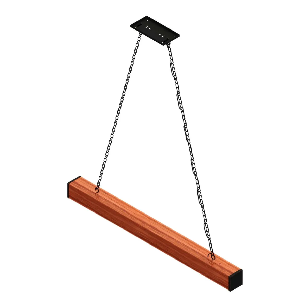 Pendente Led Safira 36w 4000lm Bivolt Madeira Maciça