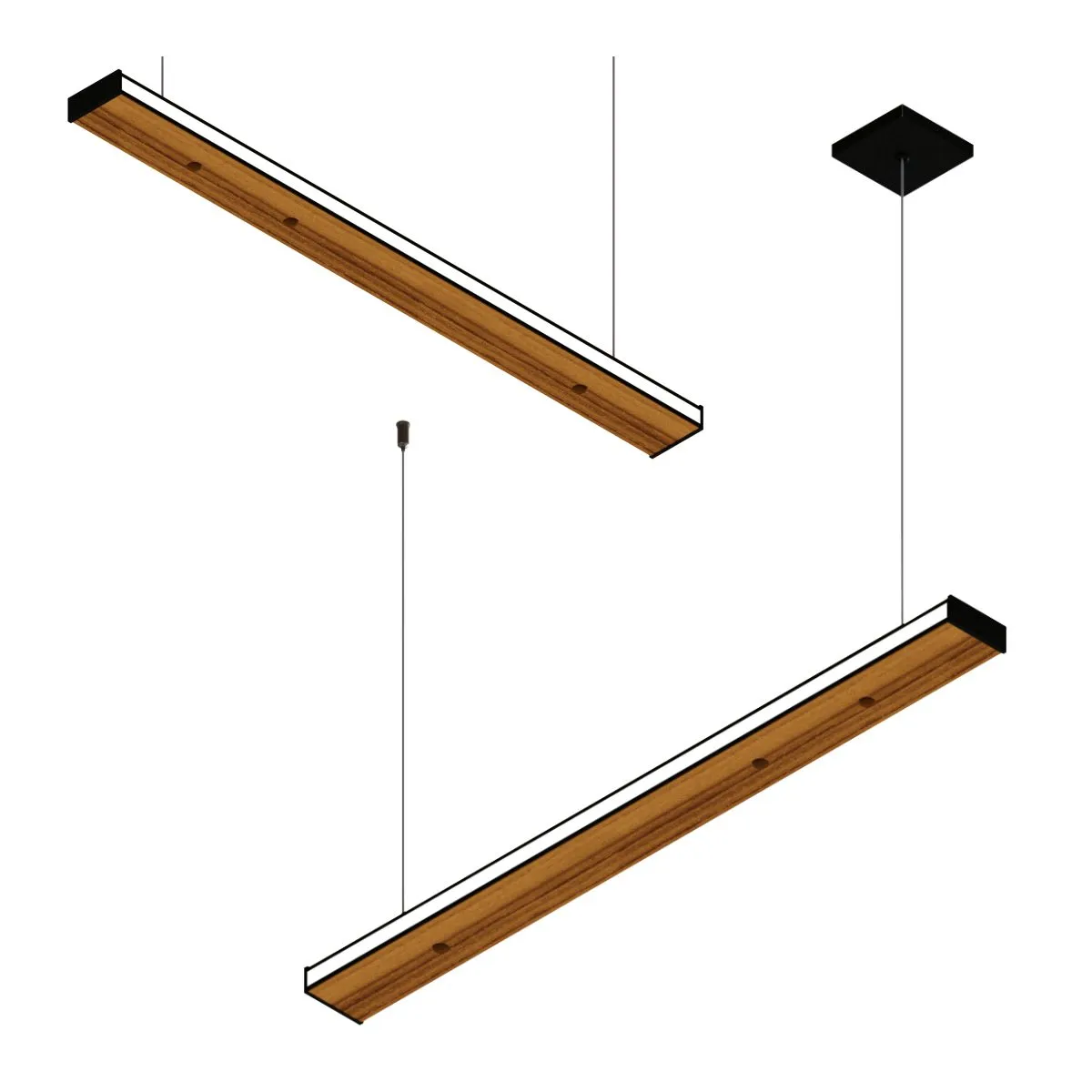 Pendente Led Topázio 36w 4000lm Bivolt Madeira Maciça