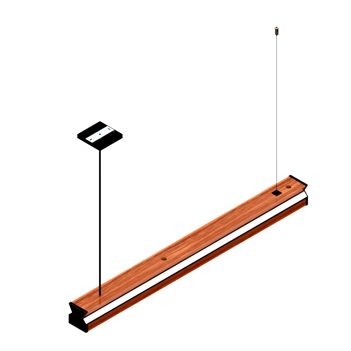 Pendente Led Turquesa 36w 4000lm Bivolt Madeira Maciça