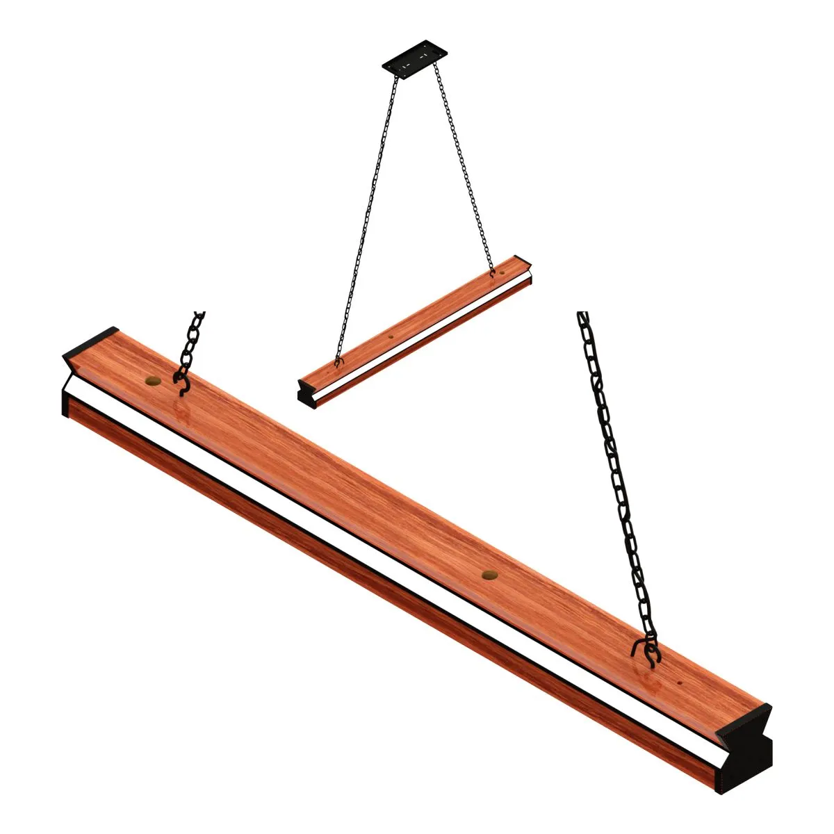 Pendente Led Turquesa 36w 4000lm Bivolt Madeira Maciça