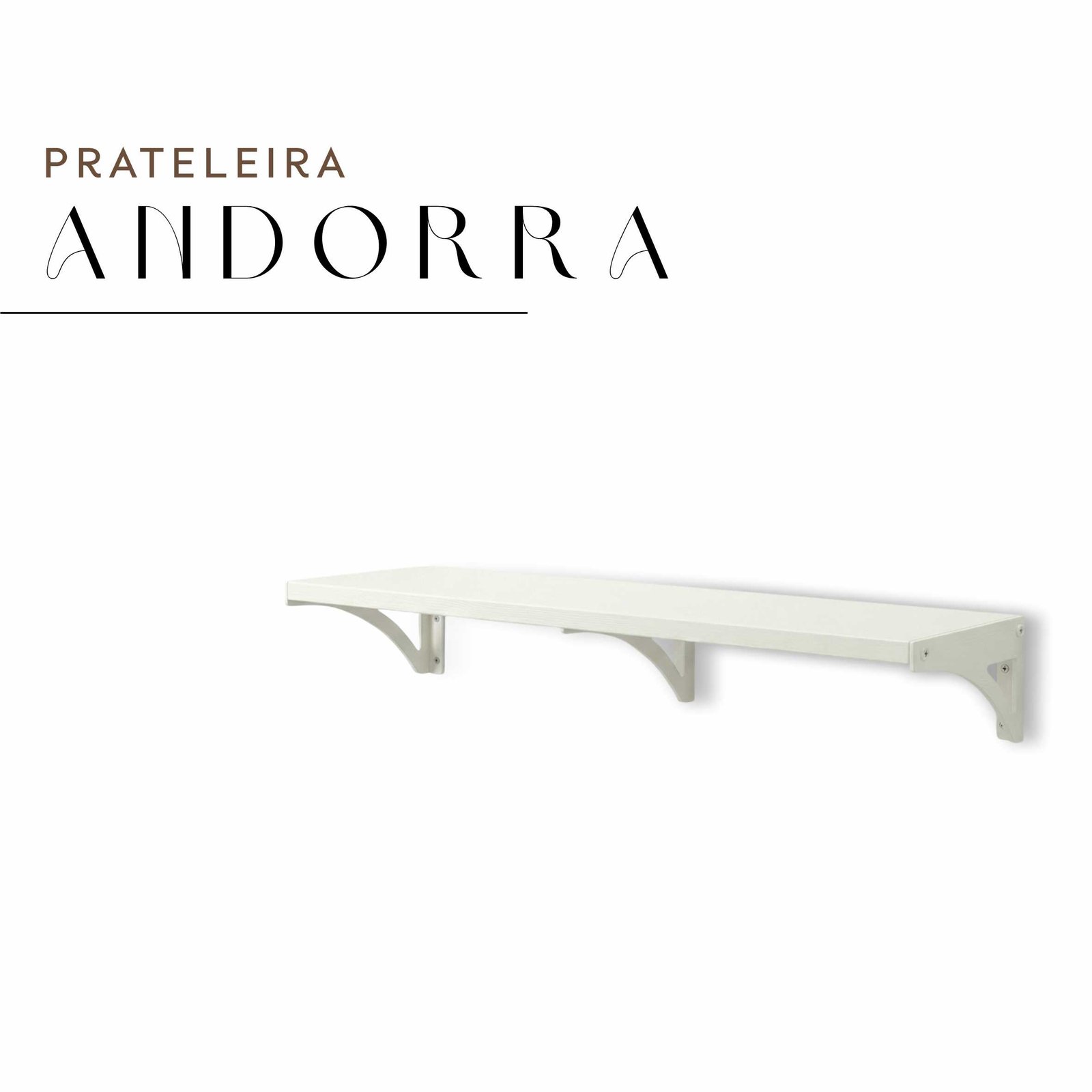 Prateleira Andorra Aço Com Pintura Eletrostática Cor Branca 980x300mm
