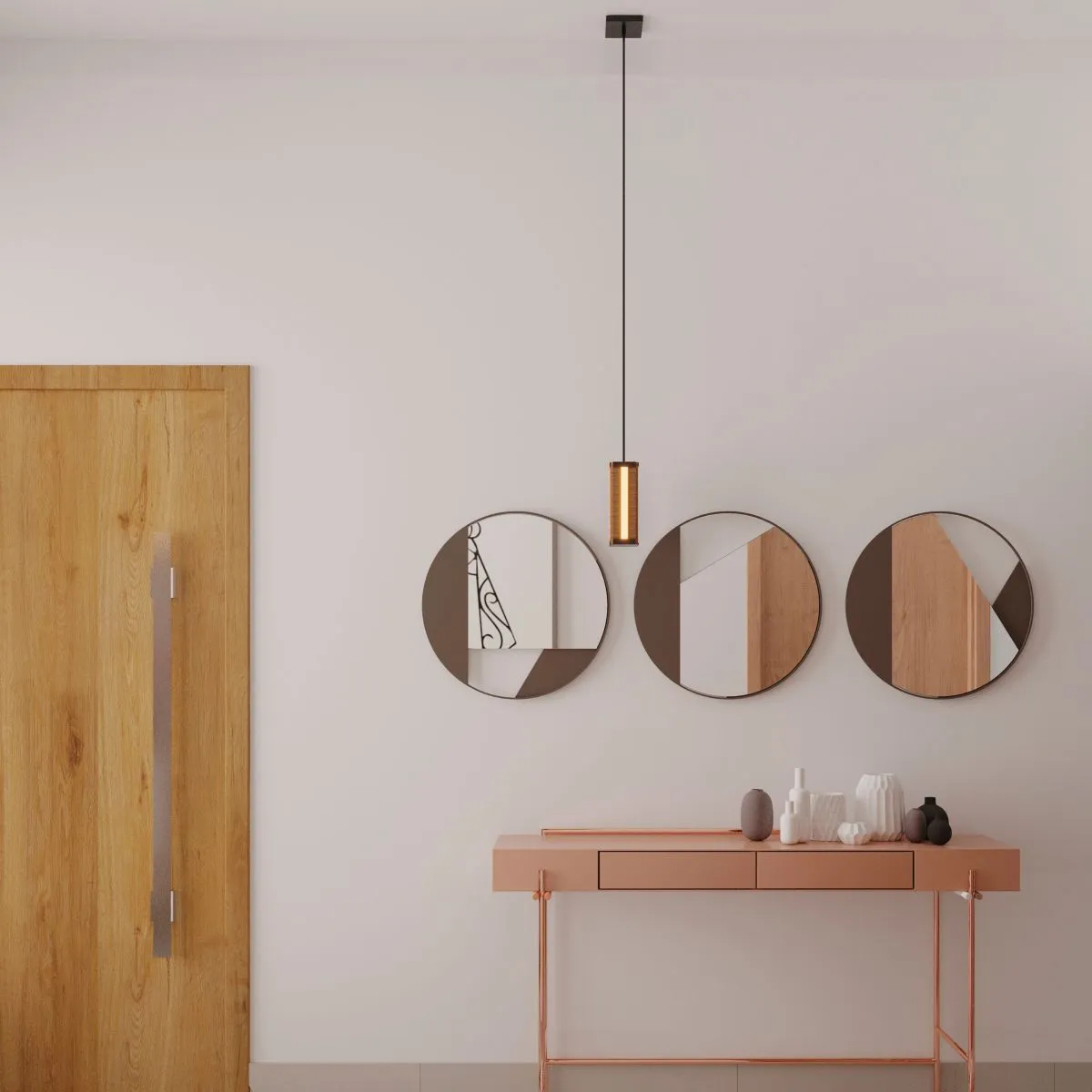 Pendente Led Ágata Centro 18w 2000lm Bivolt Madeira Maciça