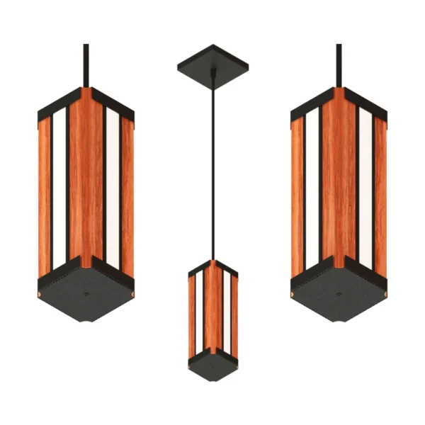 Pendente Led Ágata Centro 18w 2000lm Bivolt Madeira Maciça