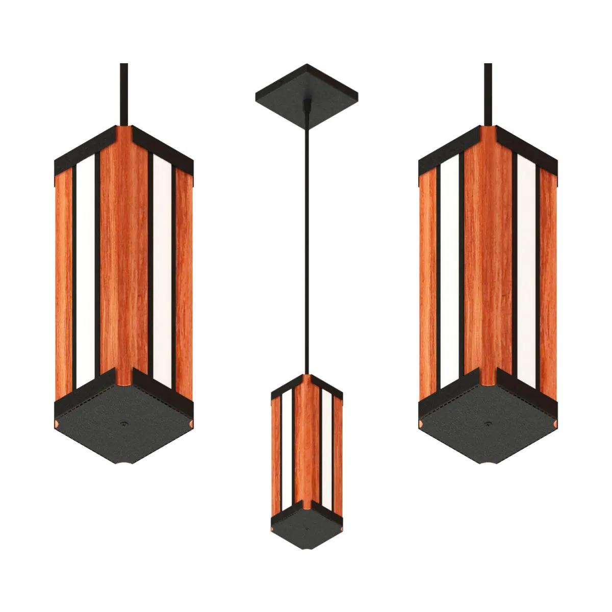 Pendente Led Ágata Centro 18w 2000lm Bivolt Madeira Maciça