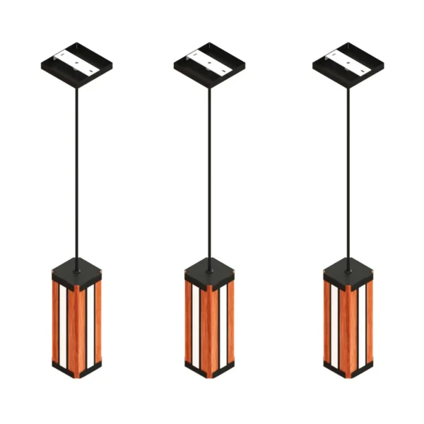 Pendente Led Ágata Centro 18w 2000lm Bivolt Madeira Maciça - Imagem 3