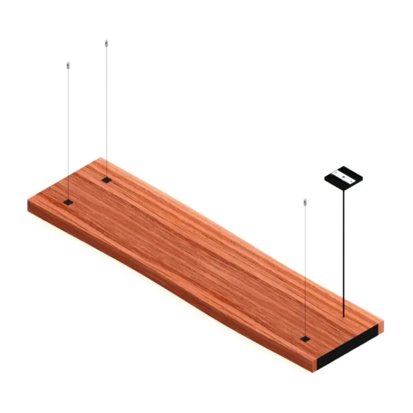 Pendente Led Alpha 72w 8000lm Bivolt Prancha Madeira De Pinus - Imagem 4