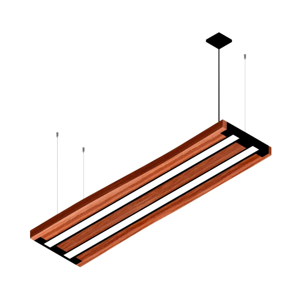 Pendente Led Alpha 72w 8000lm Bivolt Prancha Madeira De Pinus