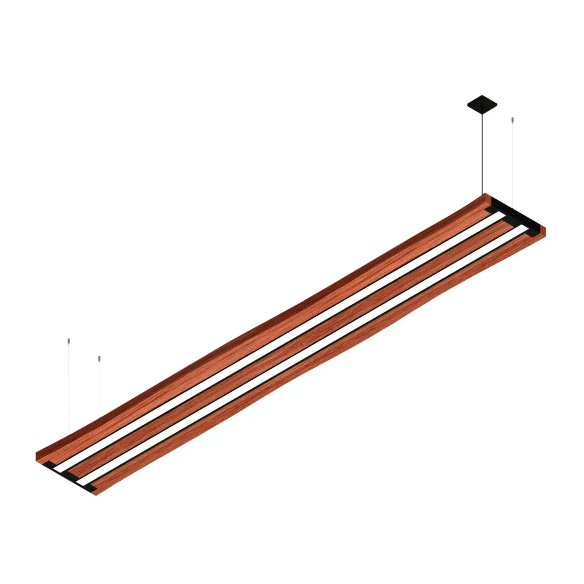 Pendente Led Atria 72w 8000lm Bivolt Prancha Madera De Pinus
