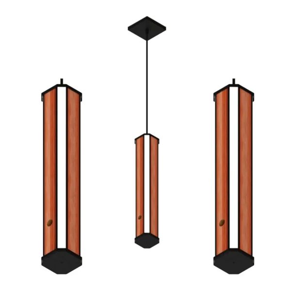 Pendente Led Esmeralda Canto 36w 4000lm Bivolt Madeira Maciça